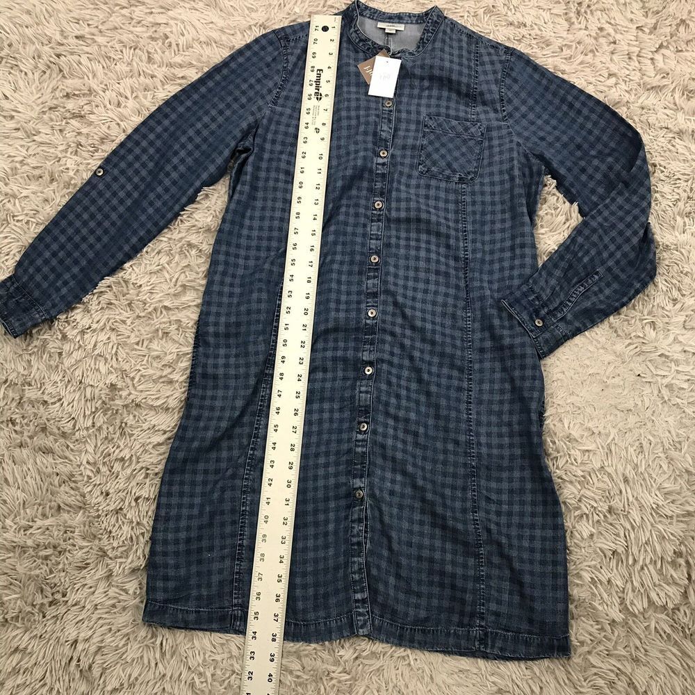 NWT J Jill Denim Womens Chambray Lyocell Dress Size M Button Up Tab Sleeve - Picture 7 of 8